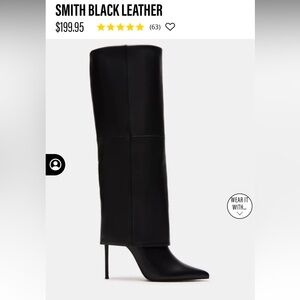 BRAND NEW NEVER WORN Steve Madden SMITH black leather boot. Size 8. Original box